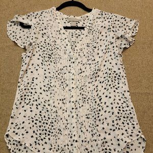 Lot of 3 Black and White Buisness or Dress Casual Blouse/Button Up Tops